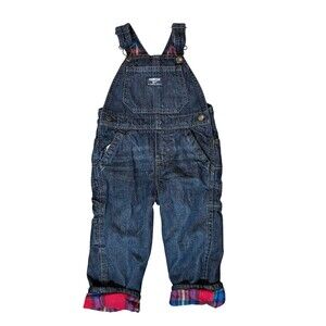 Vintage OshKosh B'Gosh Vestbak Overalls Size 18M Flannel Lined Carpenter Denim